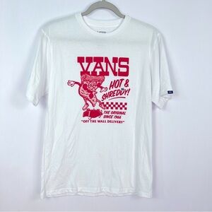 2/$30 Boys Vans Graphic T-shirt Hot and Shreddy Pizze White and Red sz XL